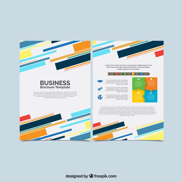 Plantilla de folleto de negocios con formas de color