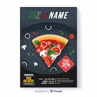 Vector gratuito plantilla de folleto de pizza