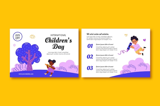 Plantilla de folleto plano para la celebración del día internacional del niño