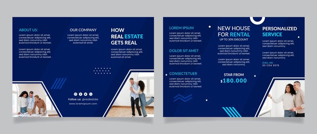 Plantilla de folleto de proyecto inmobiliario degradado