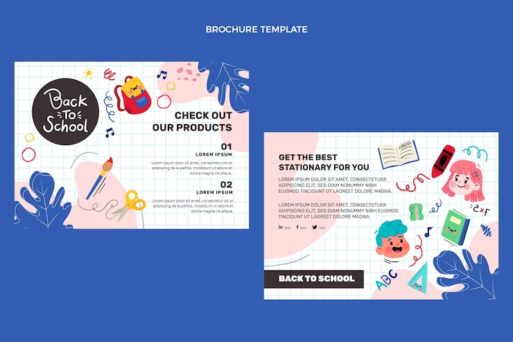 Vector gratuito plantilla de folleto de regreso a la escuela