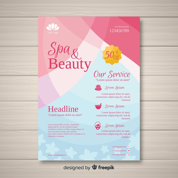 Plantilla de folleto de spa