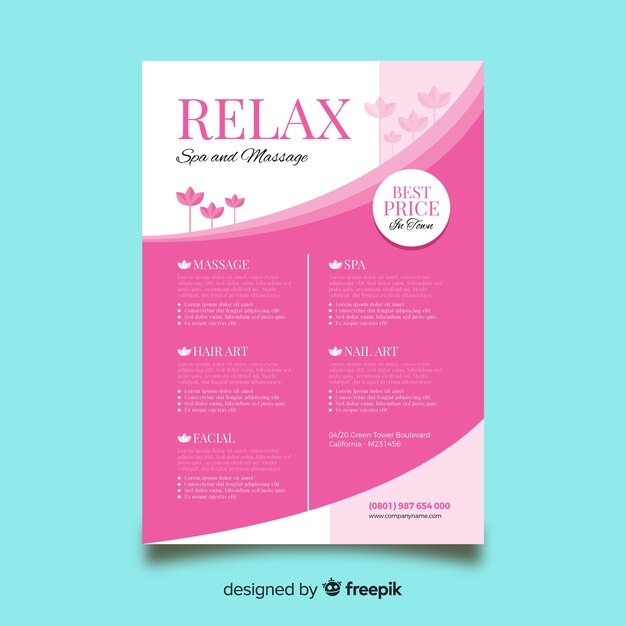 Plantilla de folleto de spa