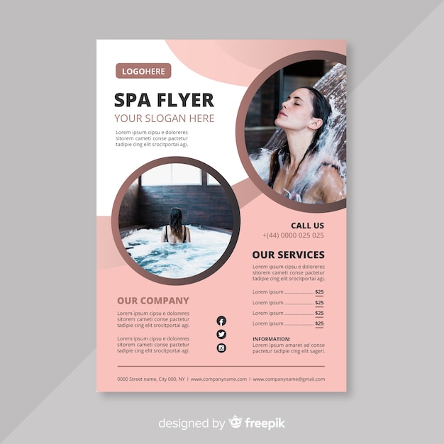 Vector gratuito plantilla de folleto de spa