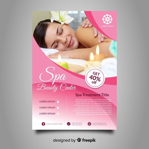Plantilla de folleto de spa