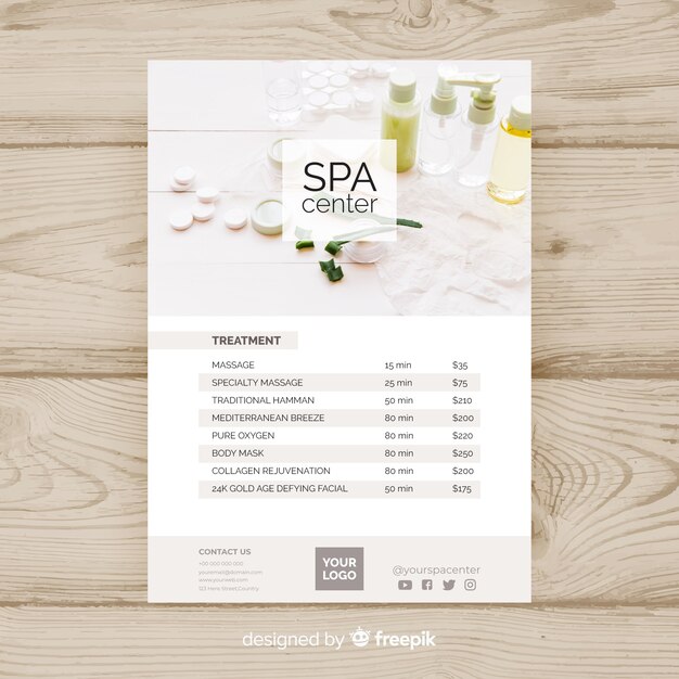 Plantilla de folleto de spa