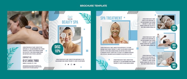 Vector gratuito plantilla de folleto de tratamiento de spa de diseño plano