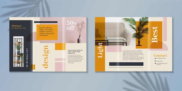 Plantilla de folleto tríptico mínimo con foto