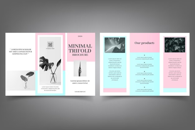 Plantilla de folleto tríptico mínimo