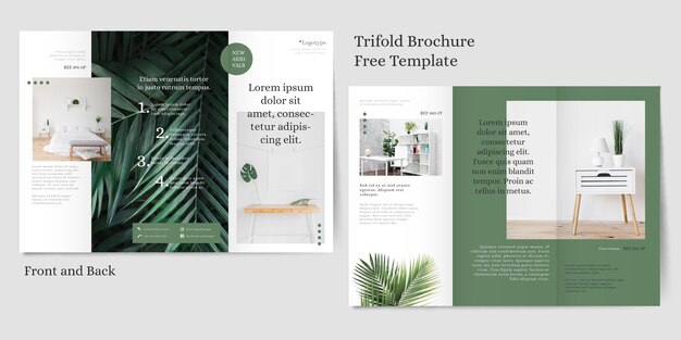 Plantilla de folleto tríptico mínimo