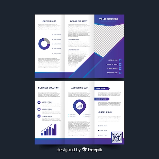 Plantilla de folleto tríptico para negocios
