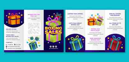 Vector gratuito plantilla de folleto de ventas del día del boxeo