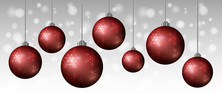 Vector gratuito plantilla de fondo con bolas rojas de navidad