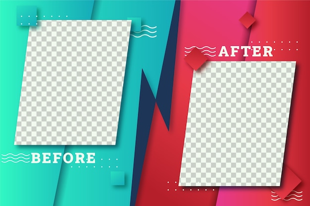 Plantilla de fondo creativa antes y después