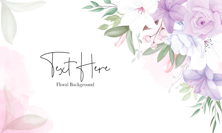 Plantilla de fondo floral púrpura romántico