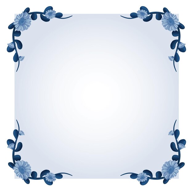 Plantilla de fondo con flores azules