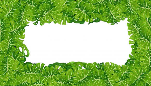 Plantilla de fondo con hojas verdes