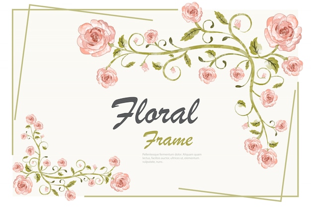 Plantilla de fondo marco floral