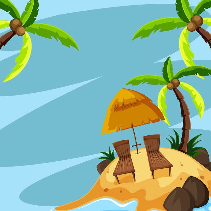 Vector gratuito plantilla de fondo con sillas en la isla