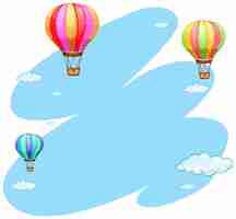 Vector gratuito plantilla de fondo con tres globos en el cielo