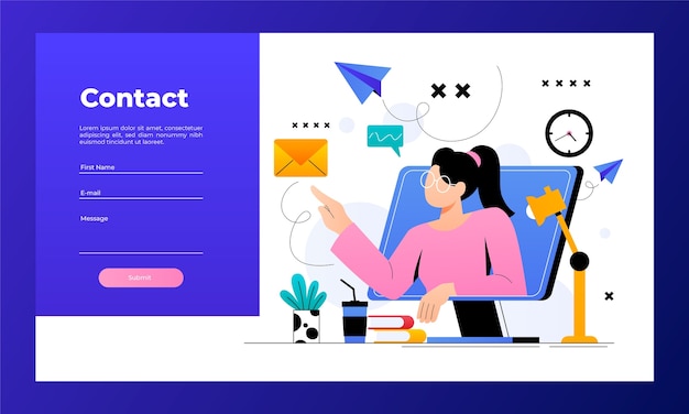 Plantilla de formulario de contacto degradado