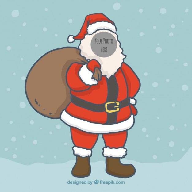 Plantilla de foto de santa claus dibujado a mano