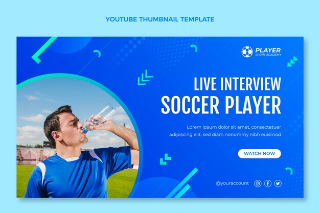 Vector gratuito plantilla de fútbol degradado