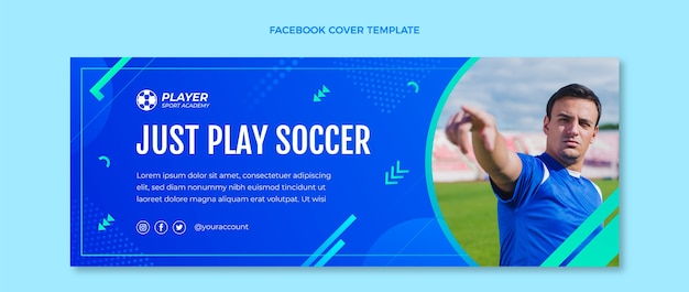 Vector gratuito plantilla de fútbol degradado