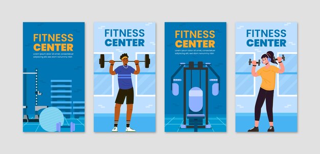 Plantilla de gimnasio de diseño plano