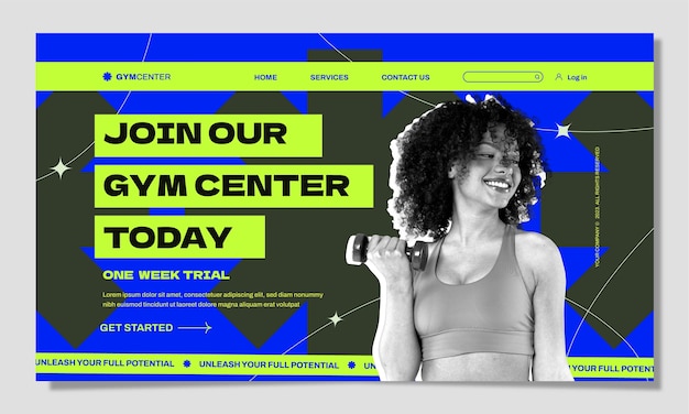 Plantilla de gimnasio de diseño plano