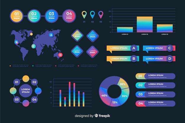 Plantilla gradiente negocios infografía