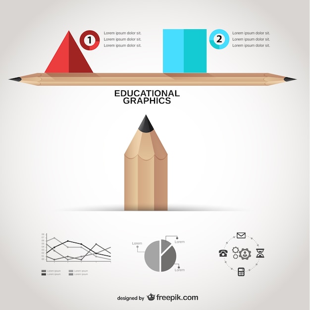 Vector gratuito plantilla de gráficos educativos