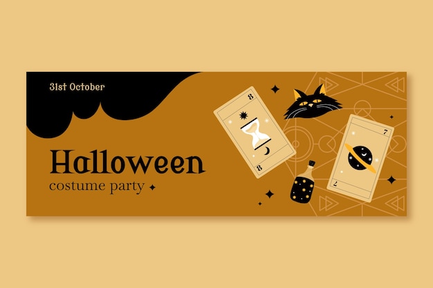 Plantilla de halloween de diseño plano