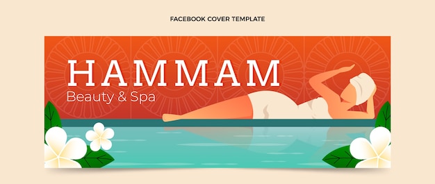 Vector gratuito plantilla de hammam de diseño plano dibujado a mano