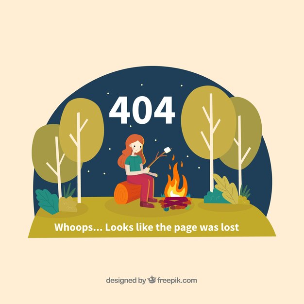 Plantilla hecha a mano de error 404