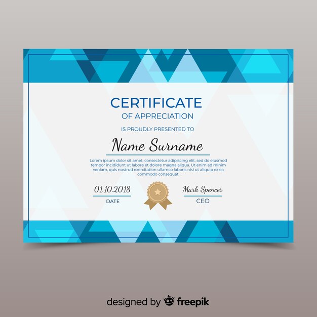 Plantilla hermosa de certificado