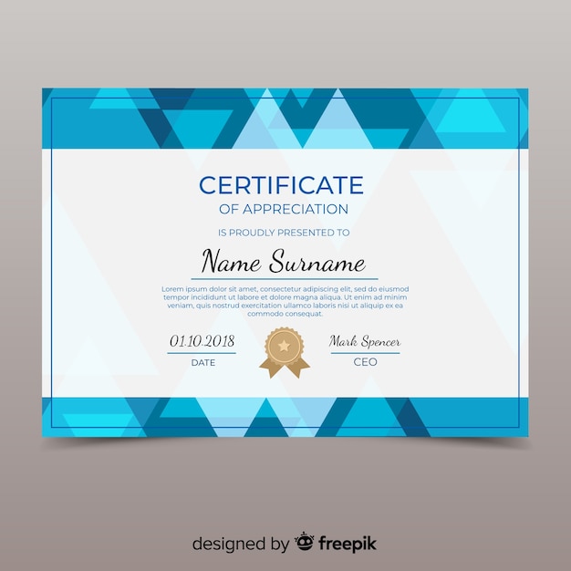 Plantilla hermosa de certificado