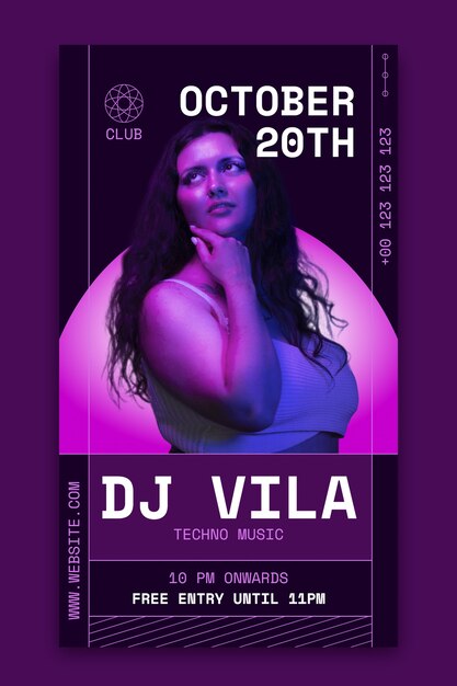 Plantilla de historia de instagram de dj vila futurista degradado