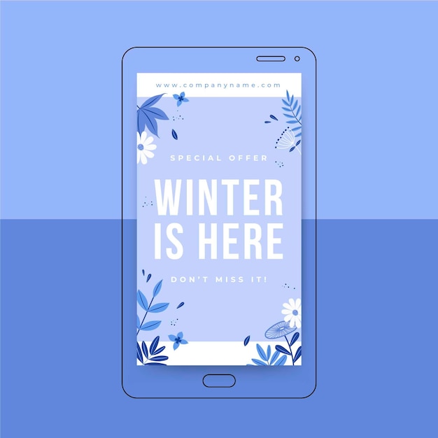 Vector gratuito plantilla de historia de instagram de invierno