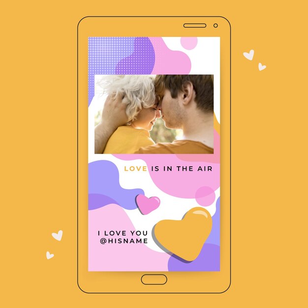 Plantilla de historia de instagram de san valentín