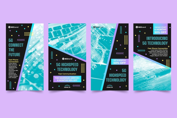 Vector gratuito plantilla de historias de instagram 5g