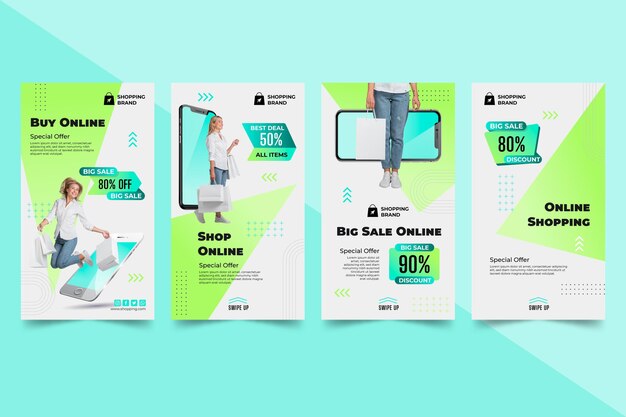 Plantilla de historias de instagram de compras en línea