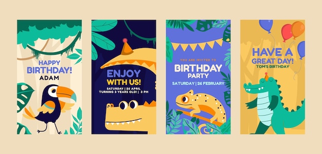 Plantilla de historias de instagram de fiesta safari