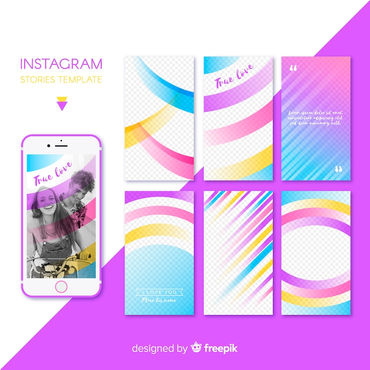 Vector gratuito plantilla de historias de instagram