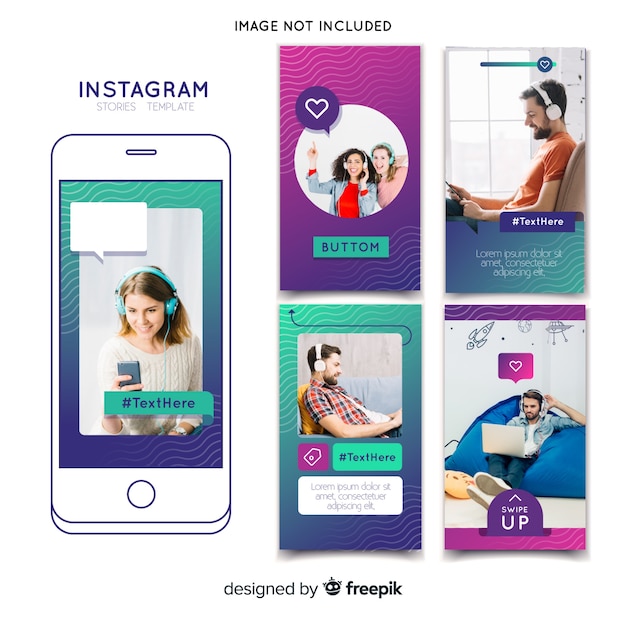 Vector gratuito plantilla de historias de instagram