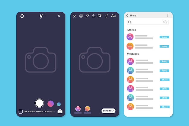 Vector gratuito plantilla de historias de perfil de instagram