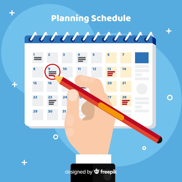 Vector gratuito plantilla de horario de planificación