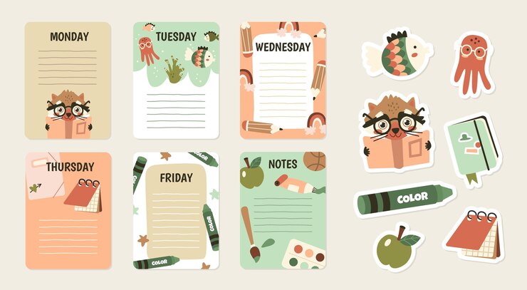Vector gratuito plantilla de horario de regreso a la escuela