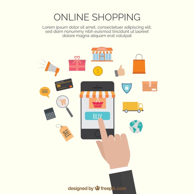 Plantilla de iconos de compras en línea