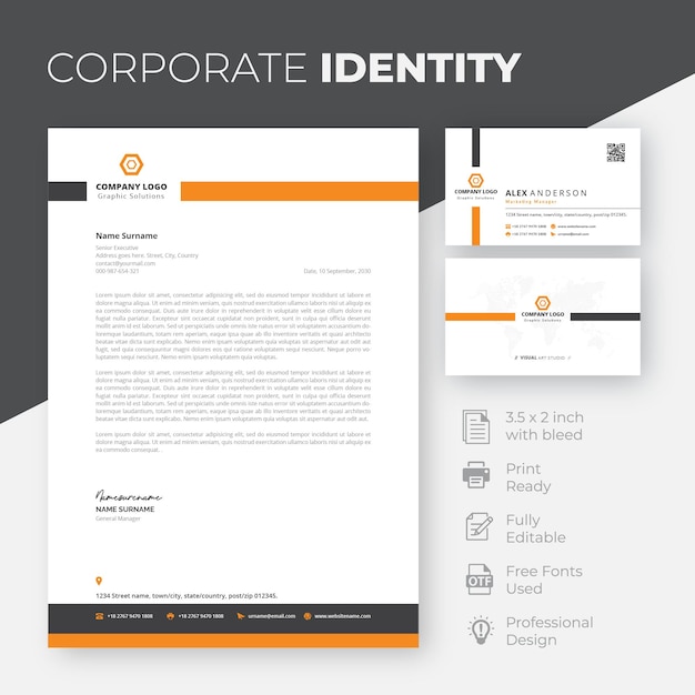 Vector gratuito plantilla de identidad corporativa